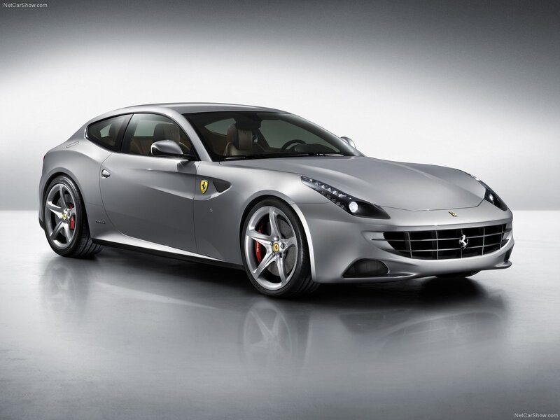 Silver Ferrari FF sports car