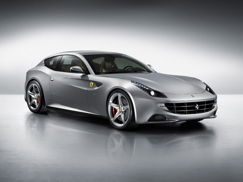 Silver Ferrari FF sports car
