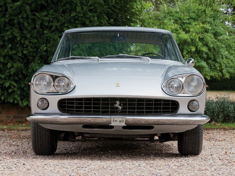 Silver Ferrari front view