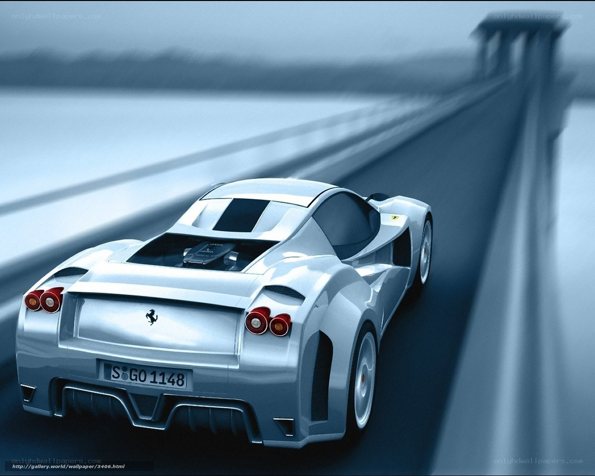 Silver Ferrari on a bridge