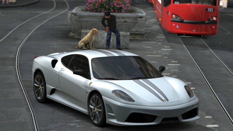 Silver Ferrari on Tracks