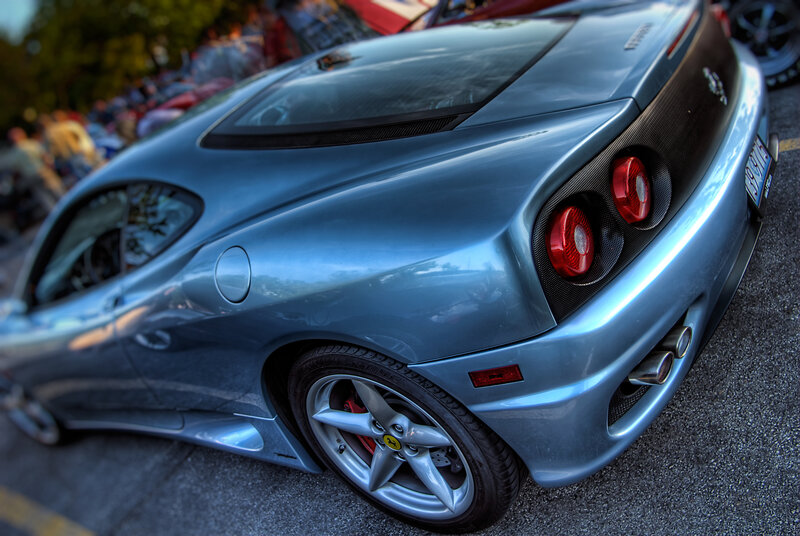 silver ferrari sports car