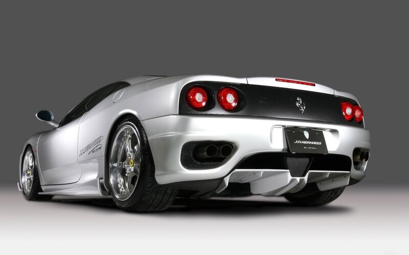 silver ferrari sports car