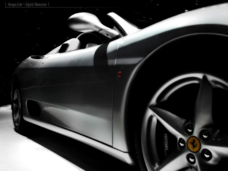silver ferrari sports car