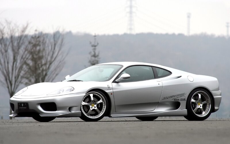 silver ferrari sports car