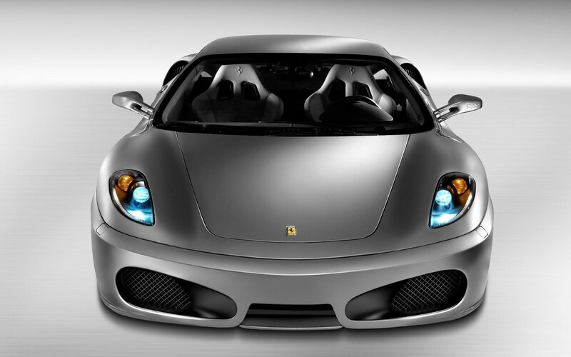 silver ferrari sports car