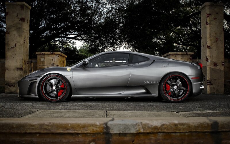 silver ferrari sports car