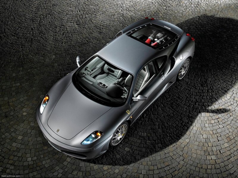 silver ferrari sports car