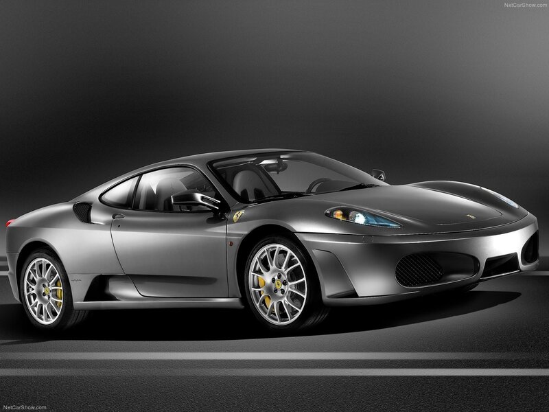 silver ferrari sports car