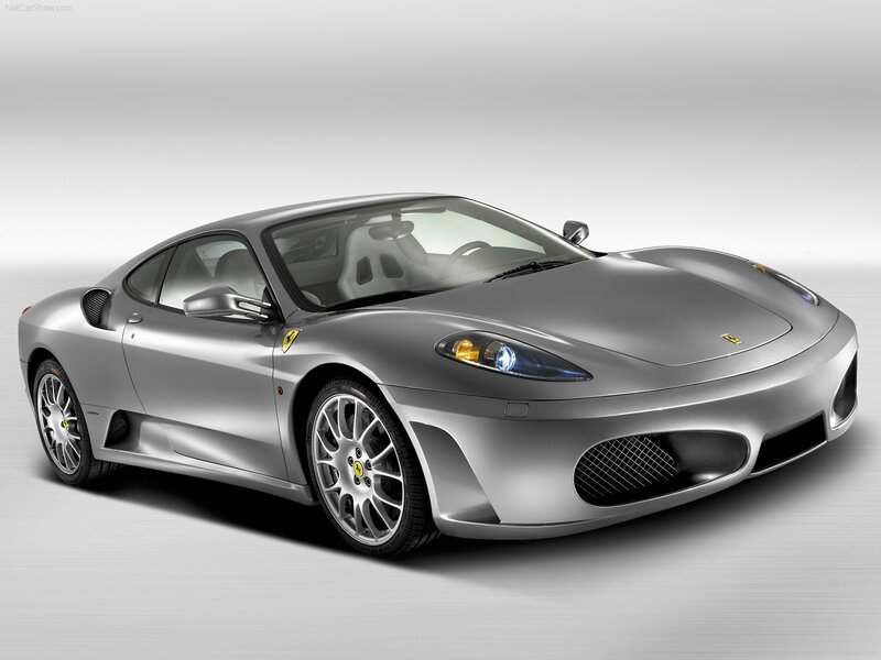 silver ferrari sports car