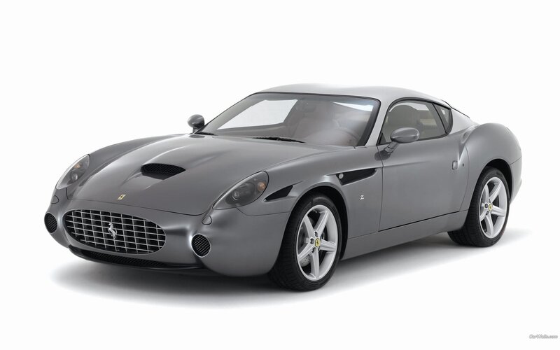 silver ferrari sports car