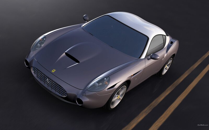 silver ferrari sports car
