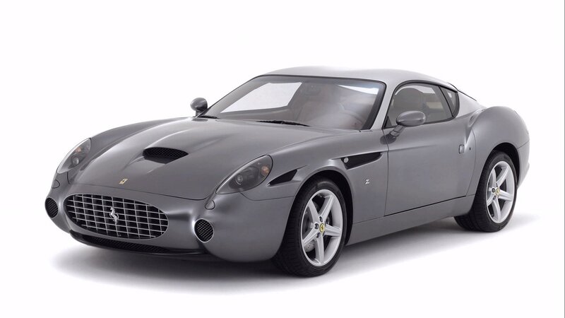 silver ferrari sports car