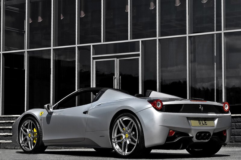 Silver Ferrari sports car