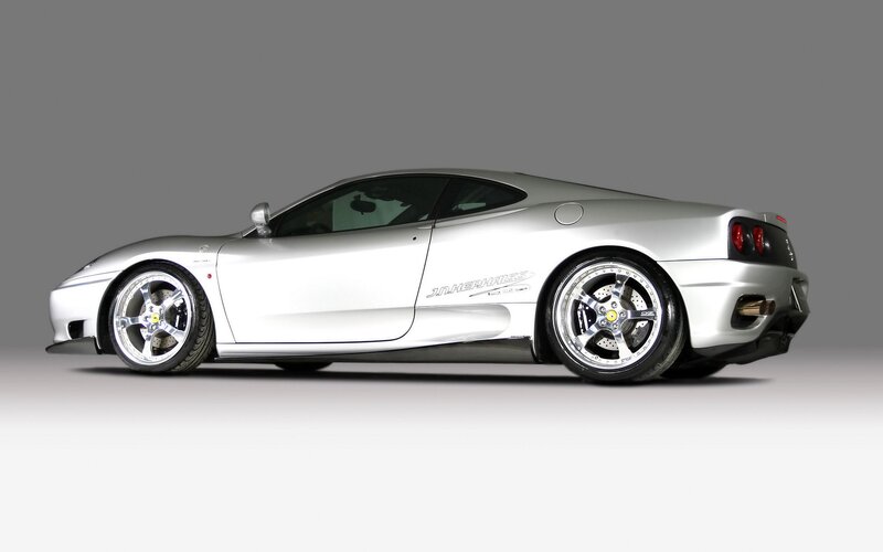 silver ferrari sports car