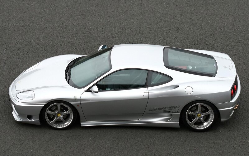 silver ferrari sports car