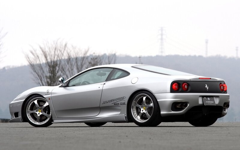 silver ferrari sports car