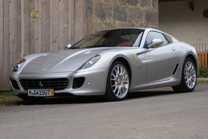 Silver Ferrari sports car
