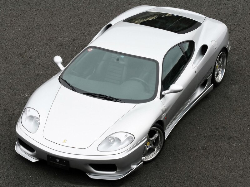 silver ferrari sports car