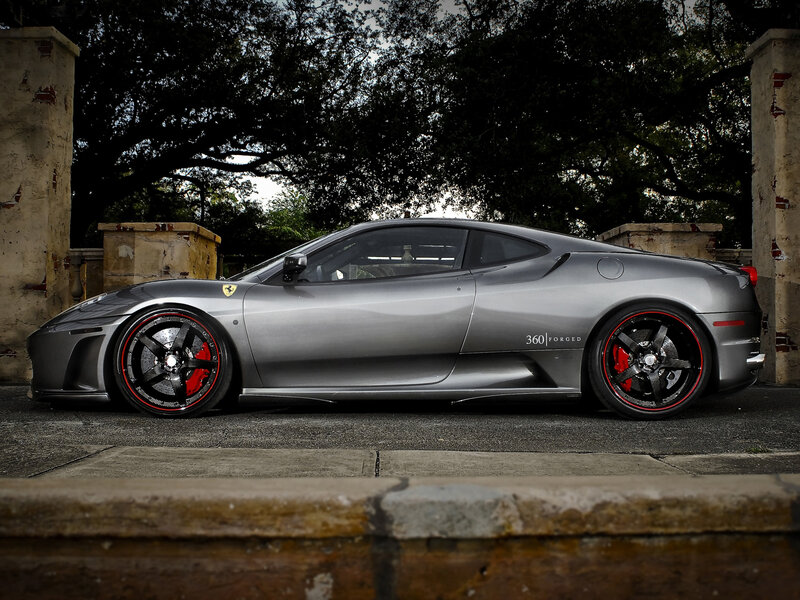 silver ferrari sports car