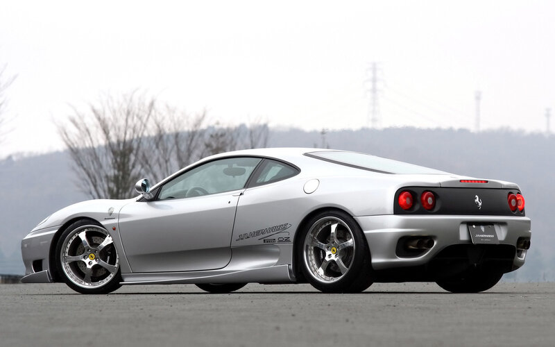 Silver Ferrari sports car