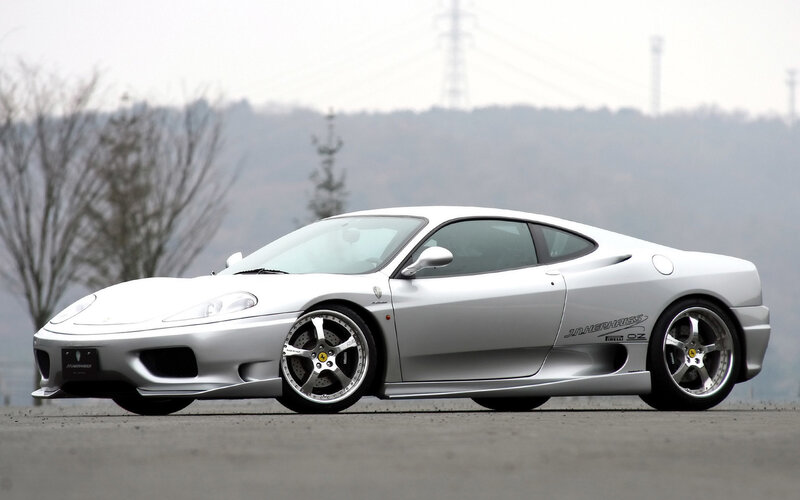 silver ferrari sports car