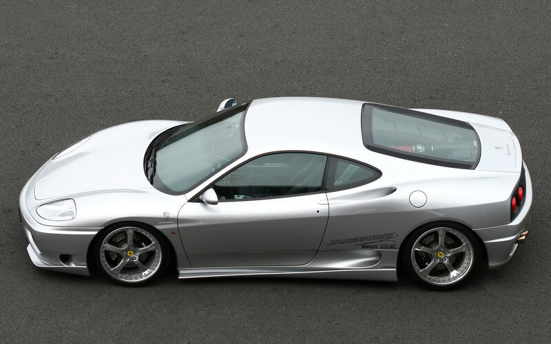 silver ferrari sports car