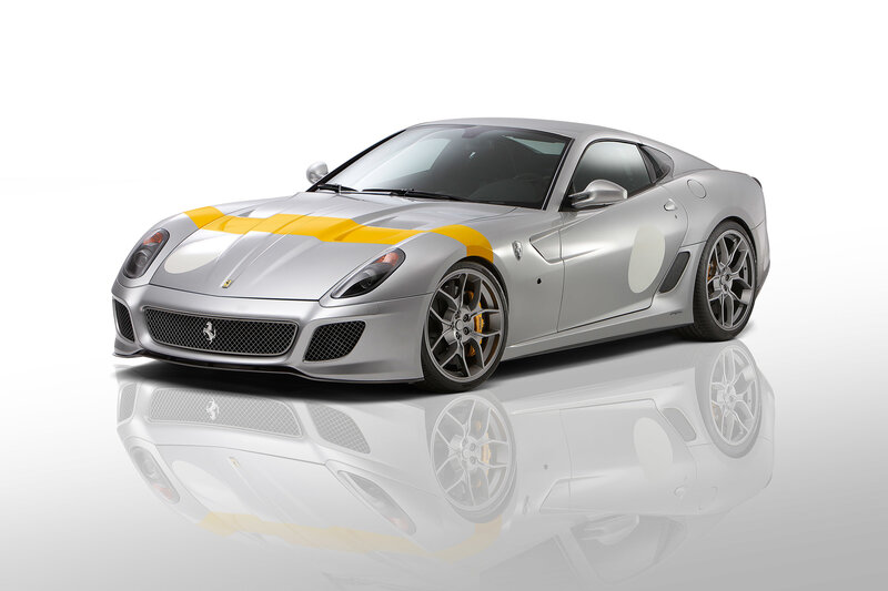 Silver Ferrari Sports Car — Clean, Professional, Photograph