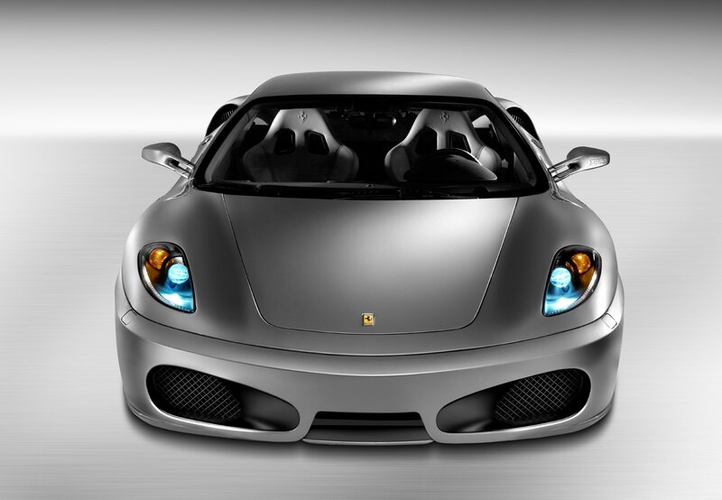 Silver Ferrari Sports Car — Dramatic