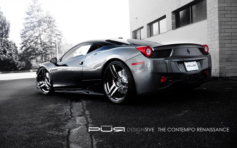 Silver Ferrari Sports Car — Gray, Dramatic, Photograph