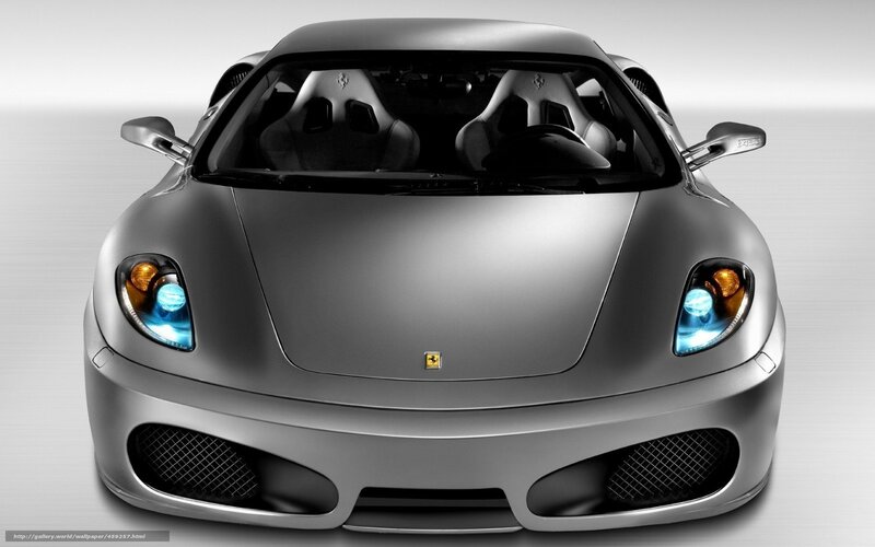 Silver Ferrari Sports Car — Gray, Dramatic