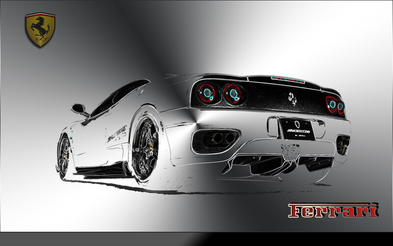 Silver Ferrari Sports Car — White