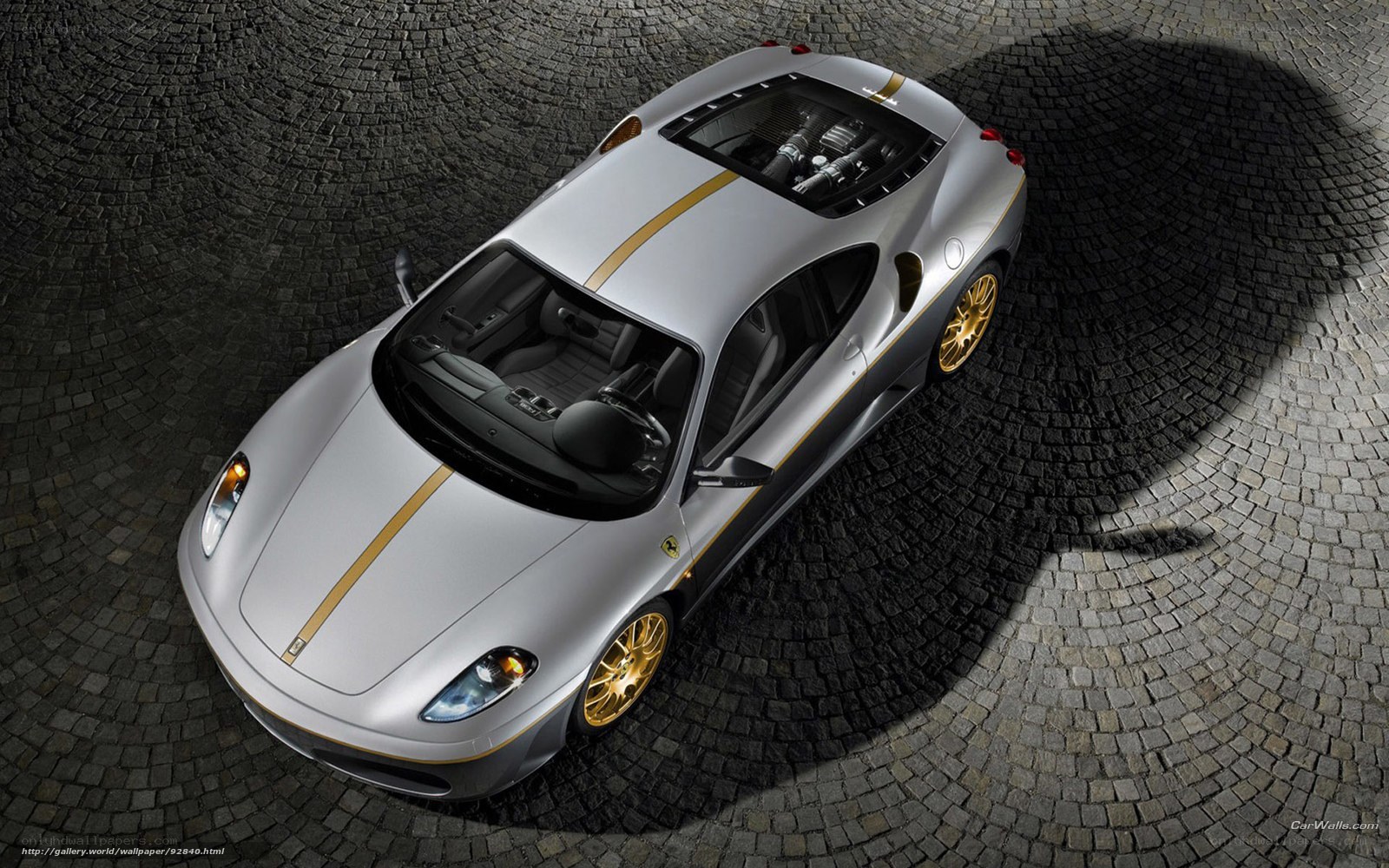 Silver Ferrari with gold accents