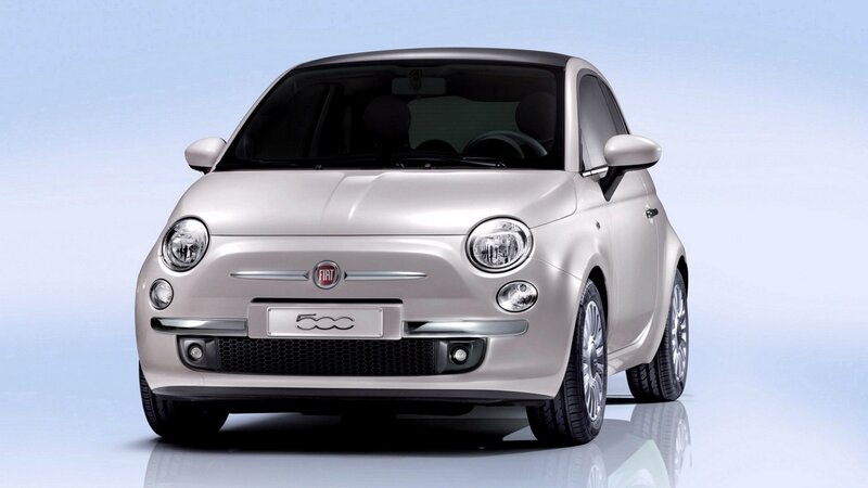 Silver Fiat 500 Car — Neutral, Photograph, Headlights, Grille