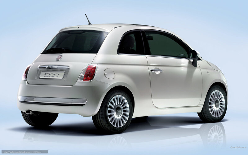 Silver Fiat 500 Car — White