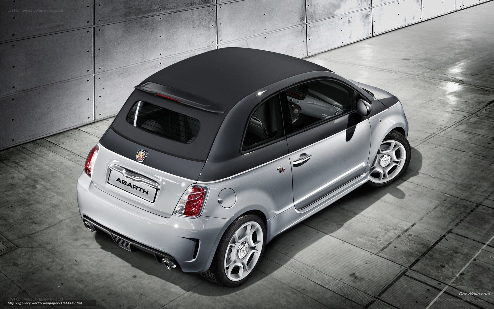 silver fiat abarth convertible