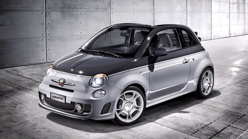 Silver Fiat Abarth — Gray, Dramatic