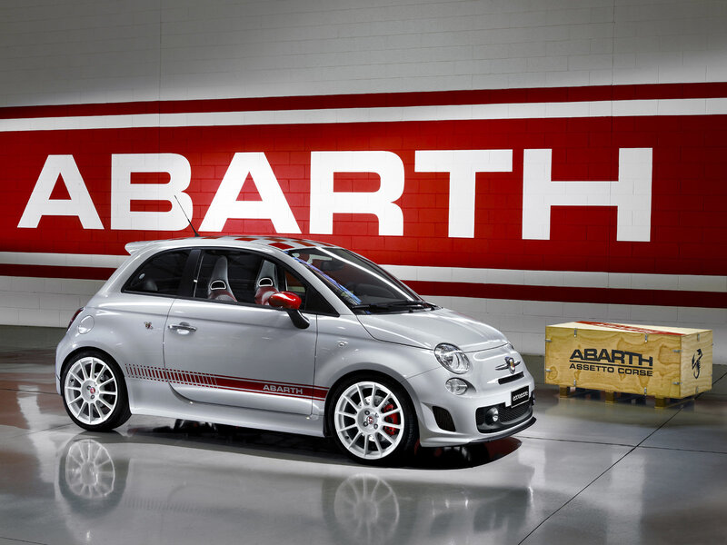 Silver Fiat Abarth — White