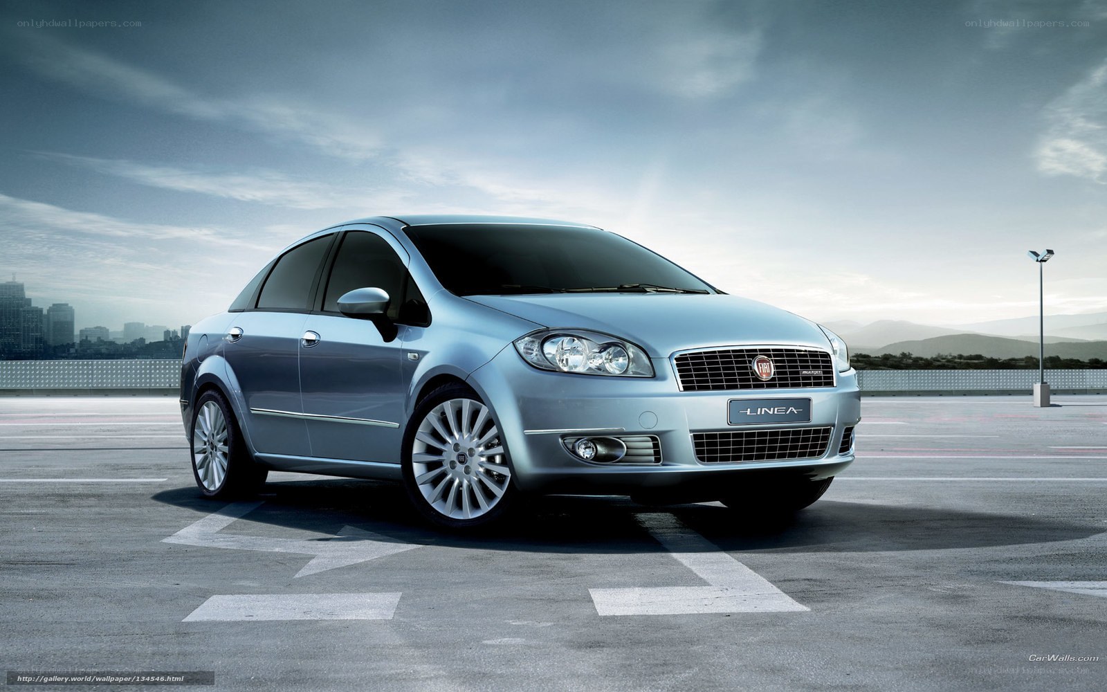 Silver Fiat Linea sedan