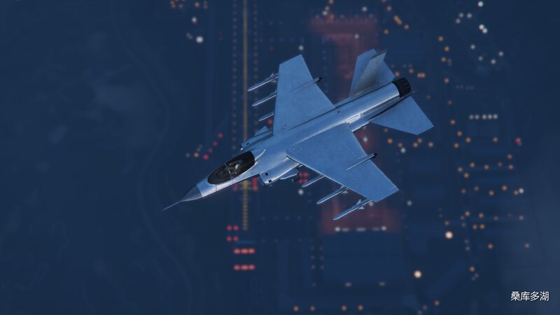 Silver Fighter Jet — Blue