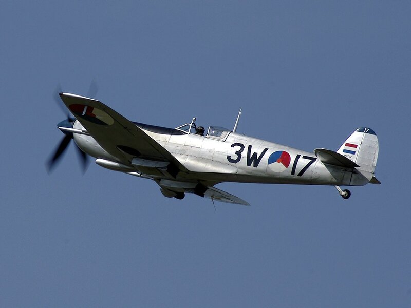 Silver Fighter Plane — Gray, Calm, Afternoon, Photograph