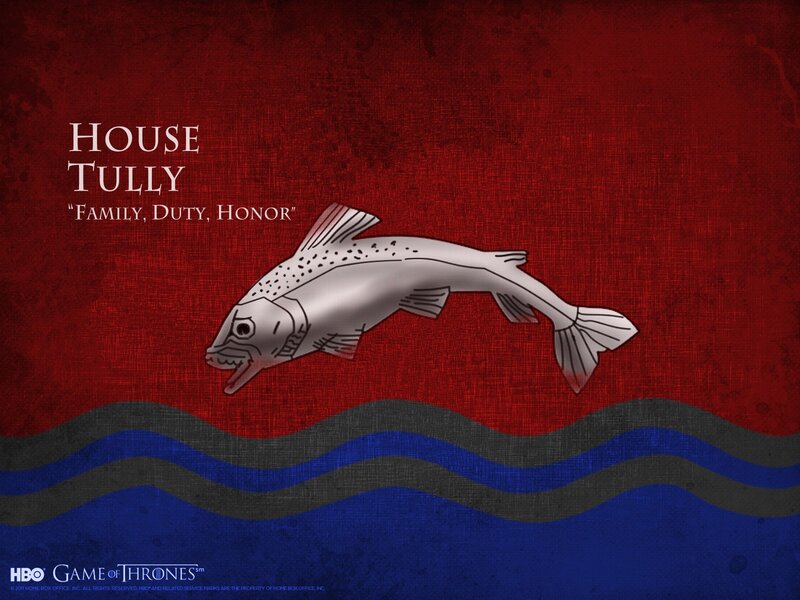 Silver Fish on Red Flag