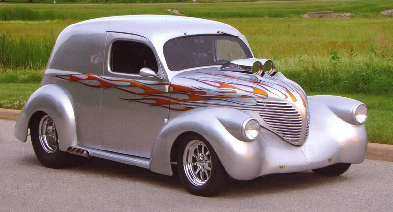 Silver Flame-painted Car