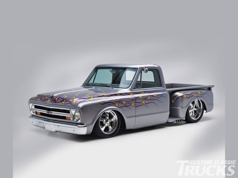 Silver Flame-painted Truck