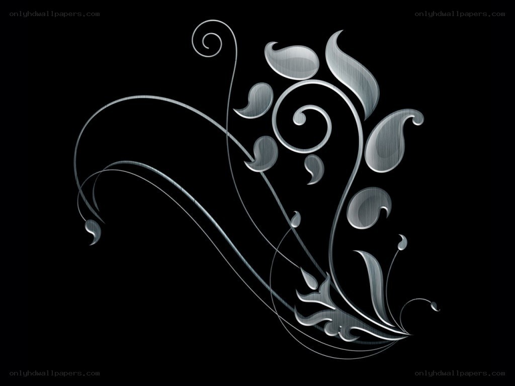silver floral swirl design