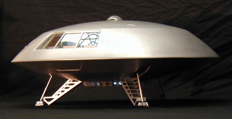 silver flying saucer model