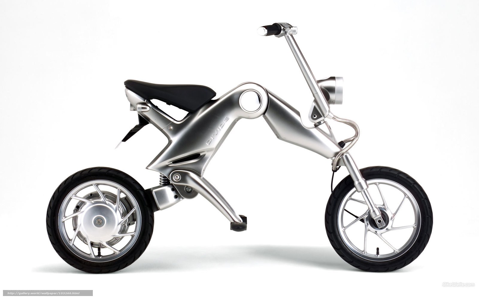Silver folding electric bike