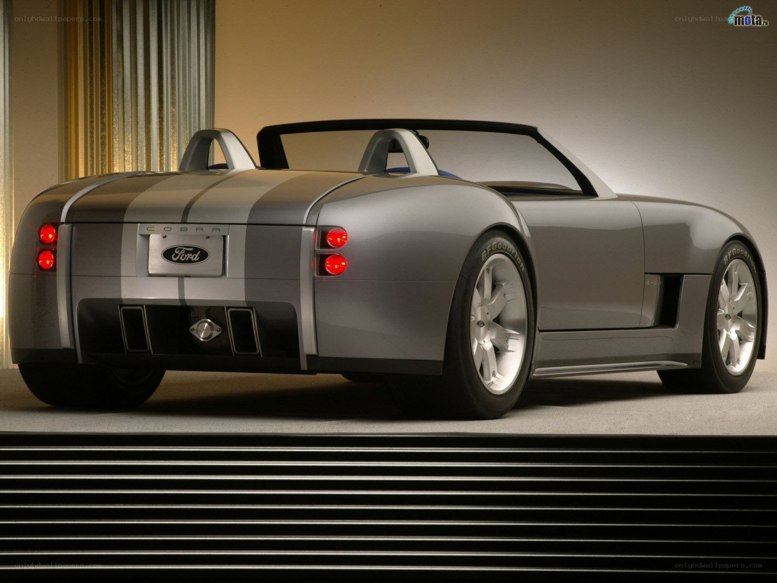 Silver Ford Cobra concept car
