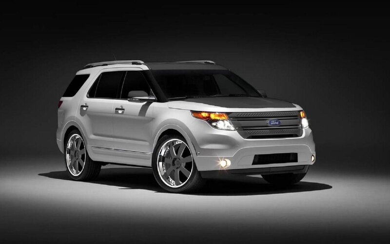 Silver Ford Explorer — White