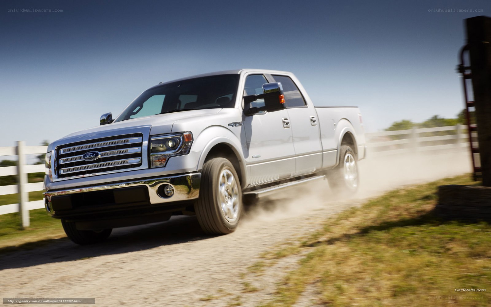silver Ford F-150 driving on dirt